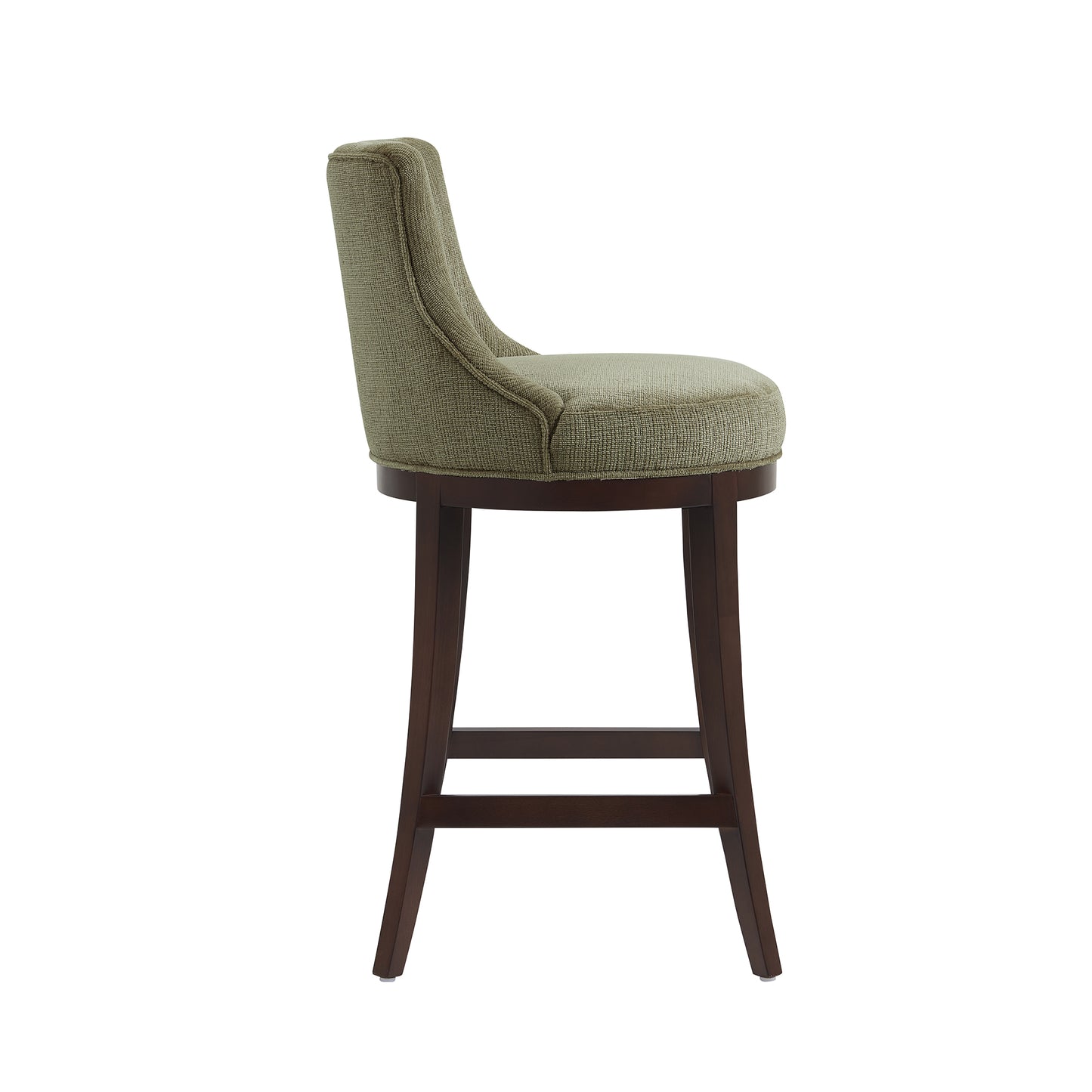 Lucia Modern Wood Upholstered Chenille Barstool in Leaf Green BS025-GR