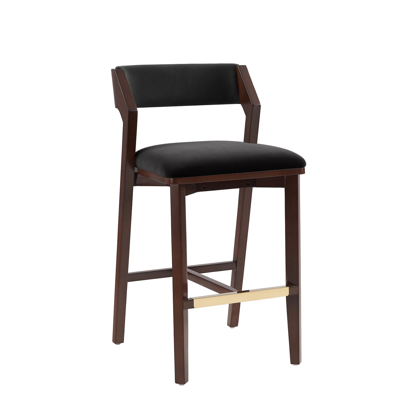 Patricia Modern Wood Upholstered Barstool in Black BS026-BK
