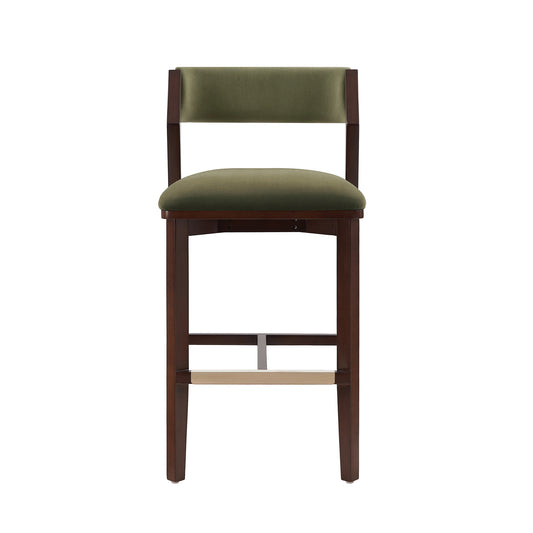 Patricia Modern Wood Upholstered Barstool in Turtle Green BS026-GR