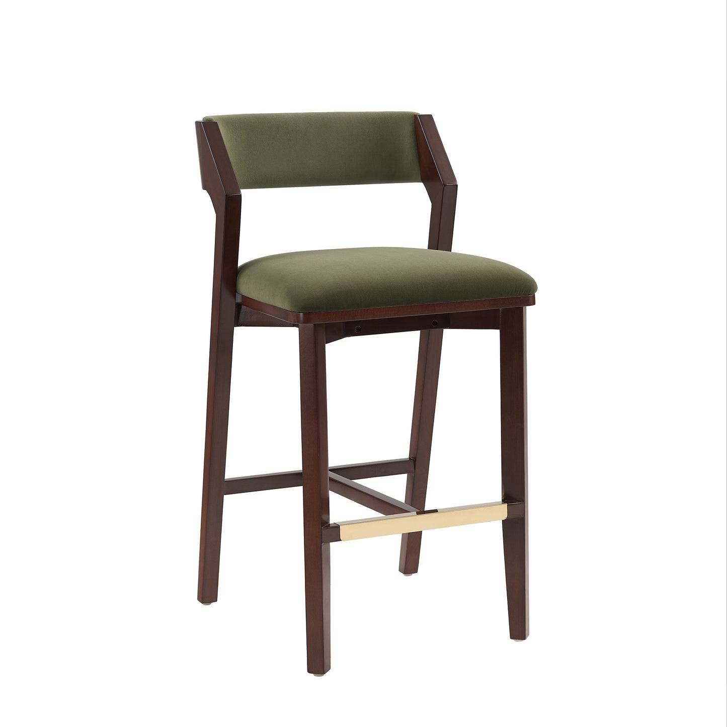 Patricia Modern Wood Upholstered Barstool in Turtle Green BS026-GR