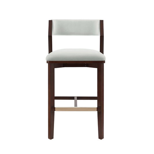Patricia Modern Wood Upholstered Barstool in White Glacier BS026-WH