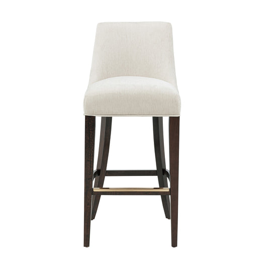 Beever Modern Wood Upholstered Chenille Barstool in Cream BS027-CR