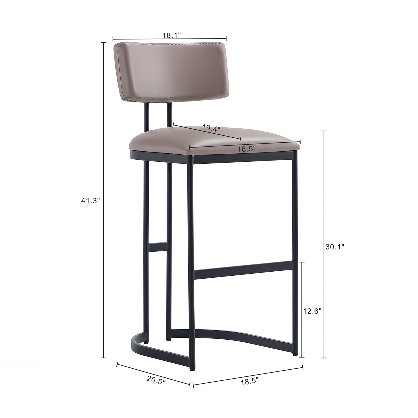 Juno Contemporary Modern Metal Barstool in Taupe BS1641-2