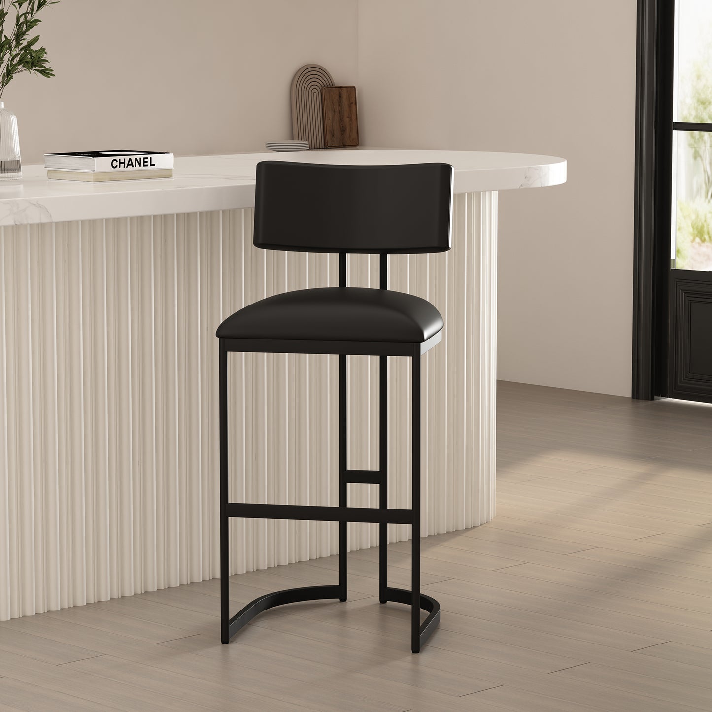 Juno Contemporary Modern Metal Barstool in Black BS1641-3