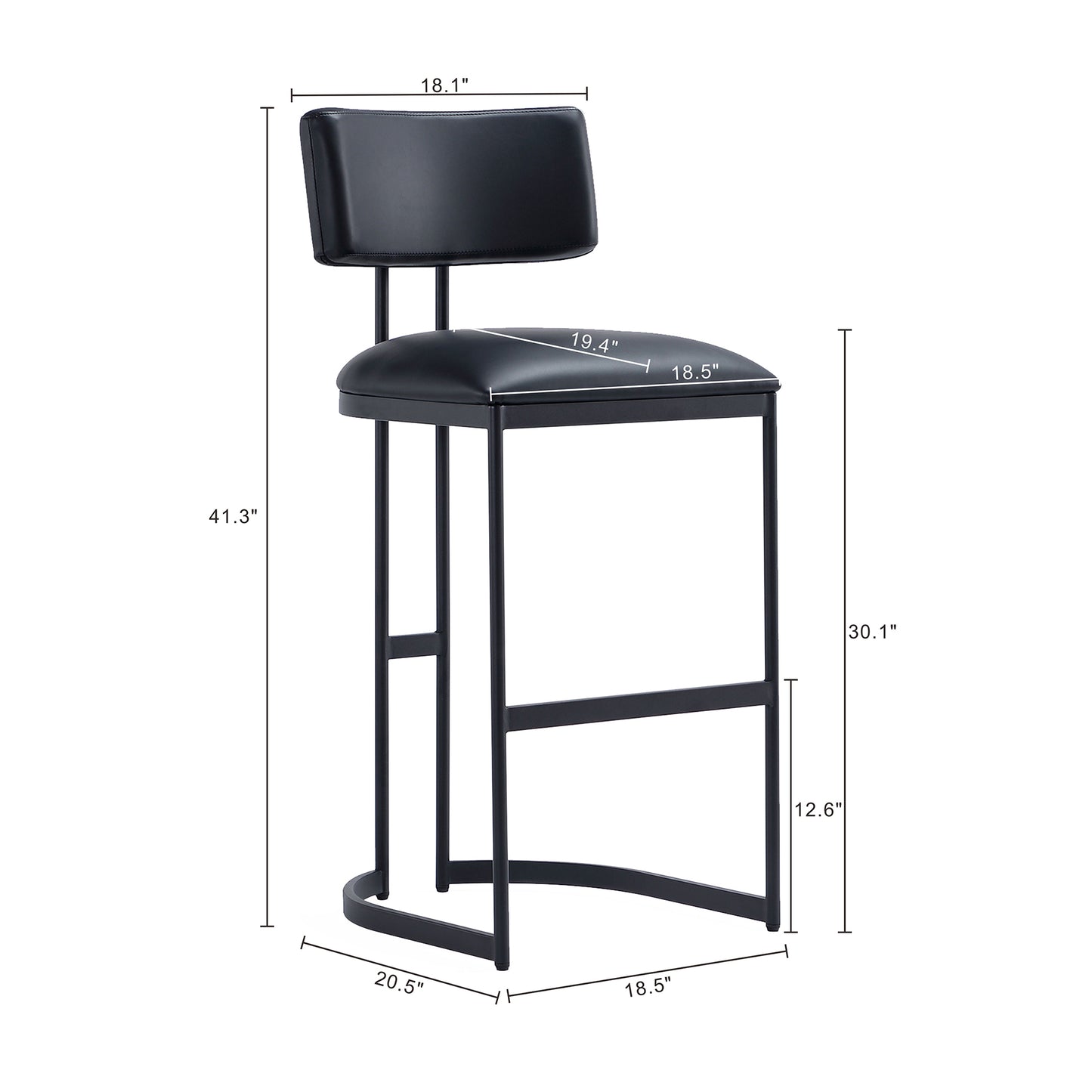 Juno Contemporary Modern Metal Barstool in Black BS1641-3