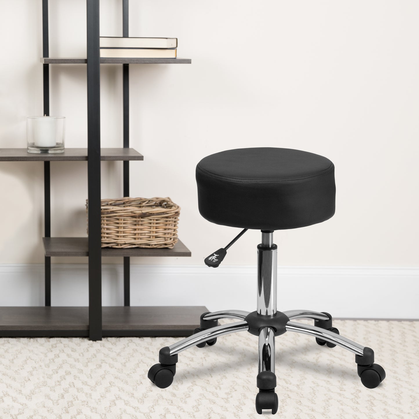 Rhonda Medical Ergonomic Stool with Chrome Base Black