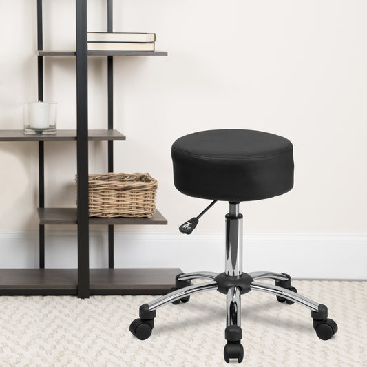 Rhonda Medical Ergonomic Stool with Chrome Base Black