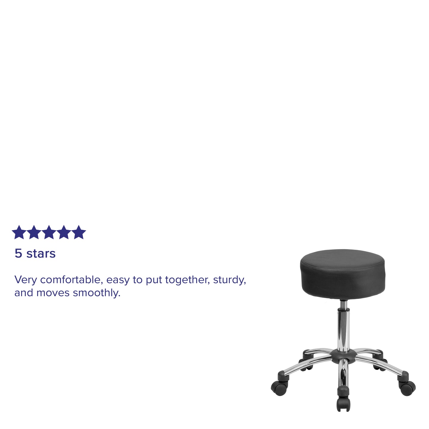 Rhonda Medical Ergonomic Stool with Chrome Base Black