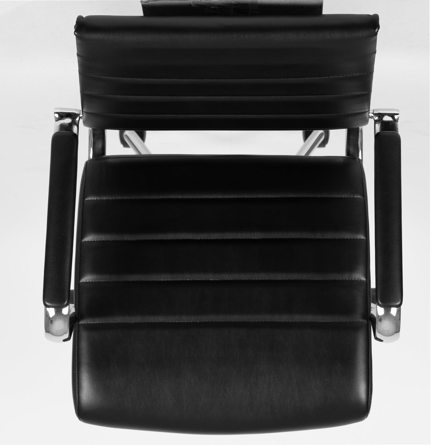 Hansel Mid-Back Black LeatherSoft Contemporary Ribbed Executive Swivel Office Chair Black