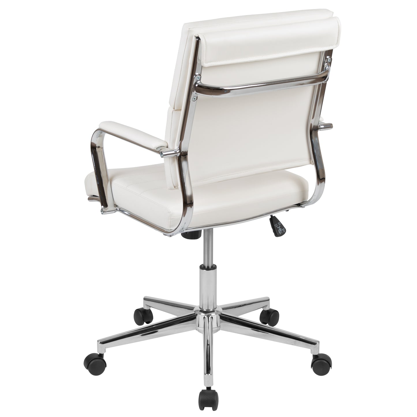 Hansel Mid-Back White LeatherSoft Contemporary Panel Executive Swivel Office Chair White