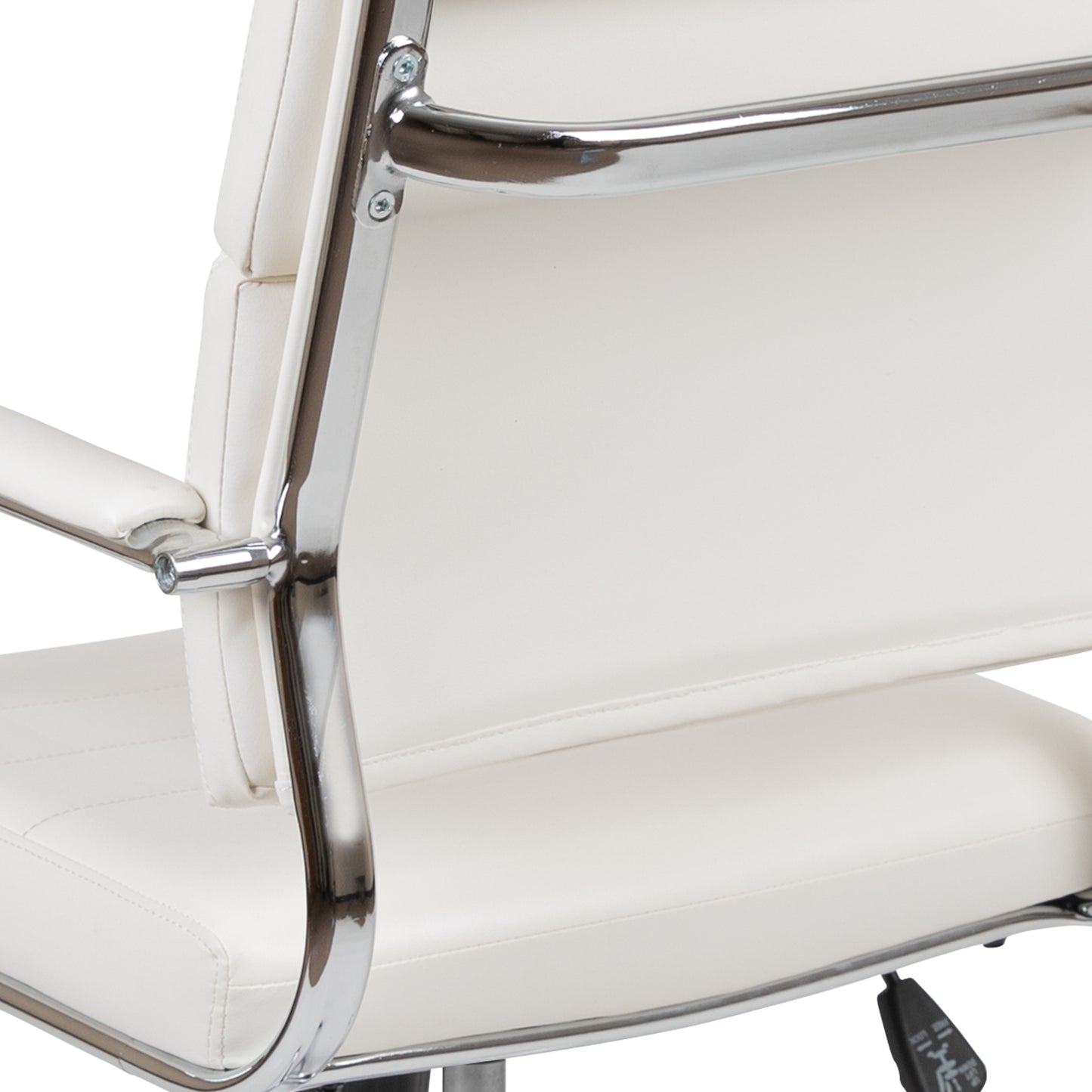 Hansel Mid-Back White LeatherSoft Contemporary Panel Executive Swivel Office Chair White