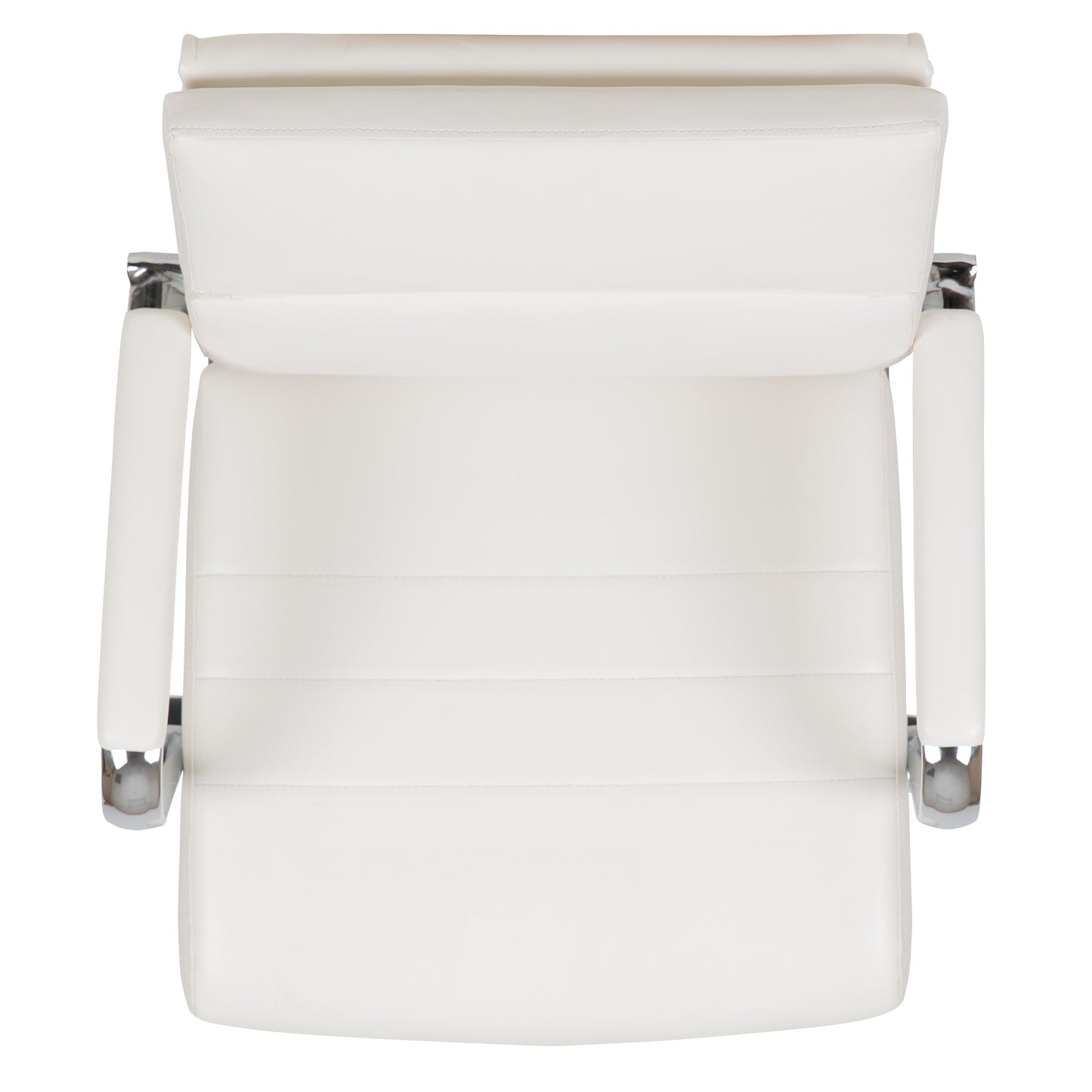 Hansel Mid-Back White LeatherSoft Contemporary Panel Executive Swivel Office Chair White