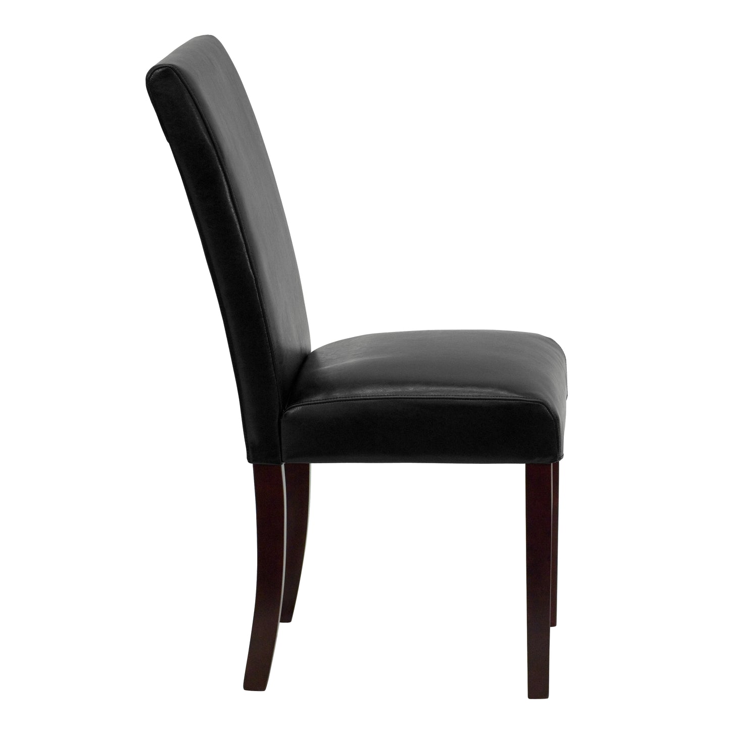 Godrich Traditional Black LeatherSoft Upholstered Panel Back Parsons Dining Chair Black