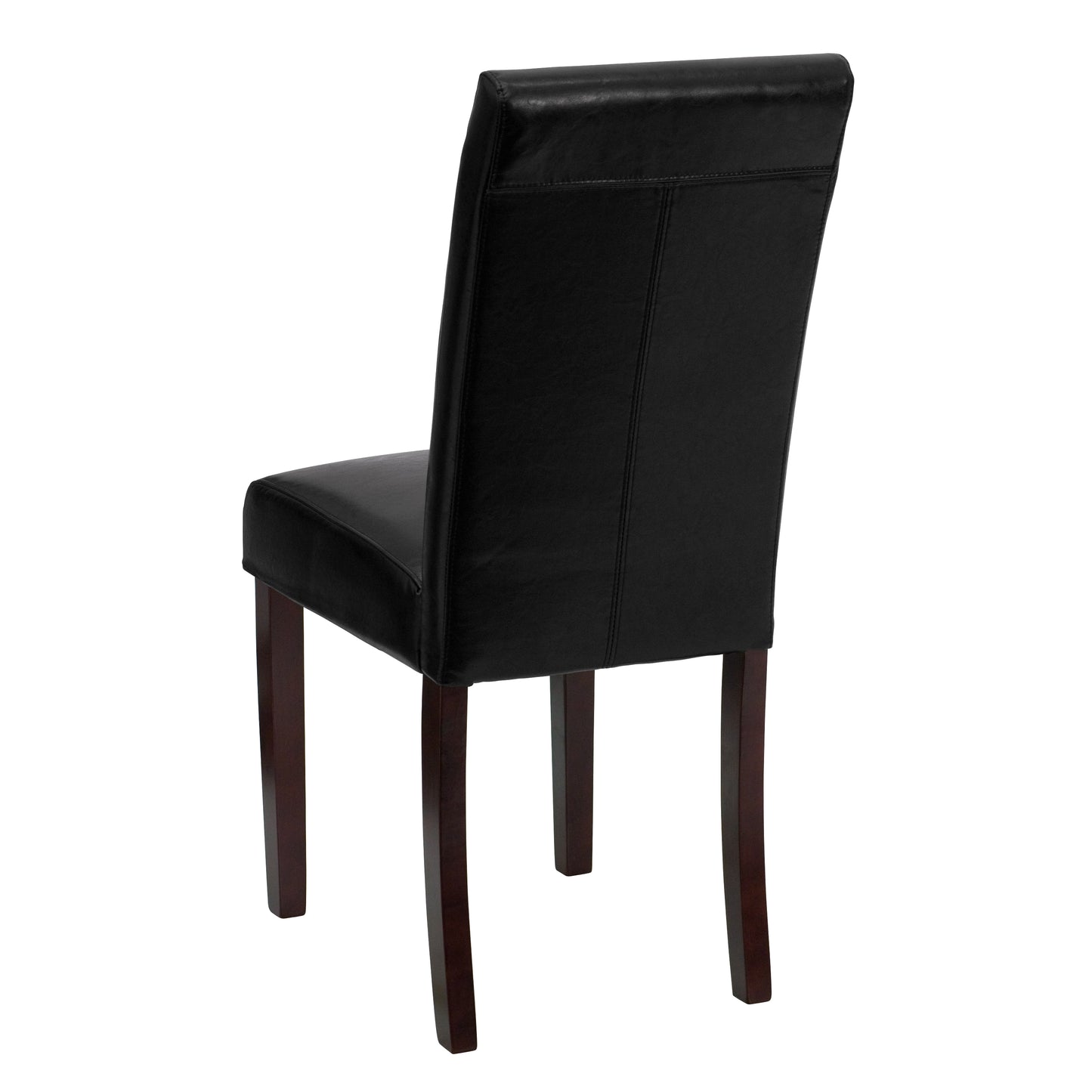 Godrich Traditional Black LeatherSoft Upholstered Panel Back Parsons Dining Chair Black