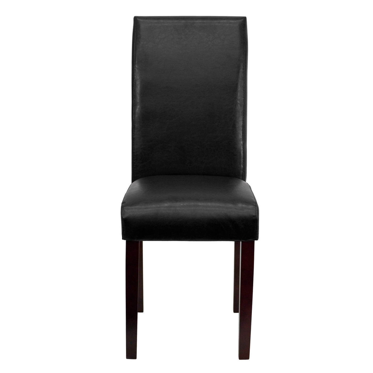 Godrich Traditional Black LeatherSoft Upholstered Panel Back Parsons Dining Chair Black