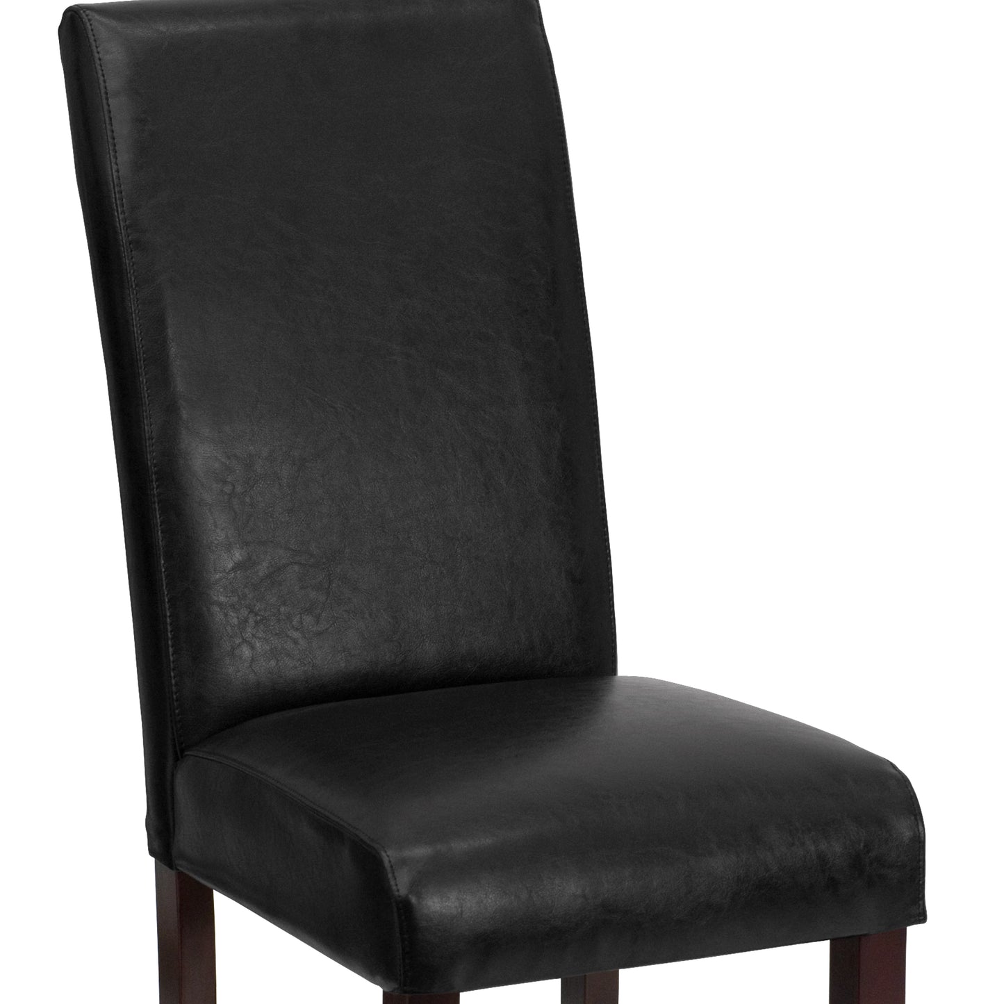 Godrich Traditional Black LeatherSoft Upholstered Panel Back Parsons Dining Chair Black