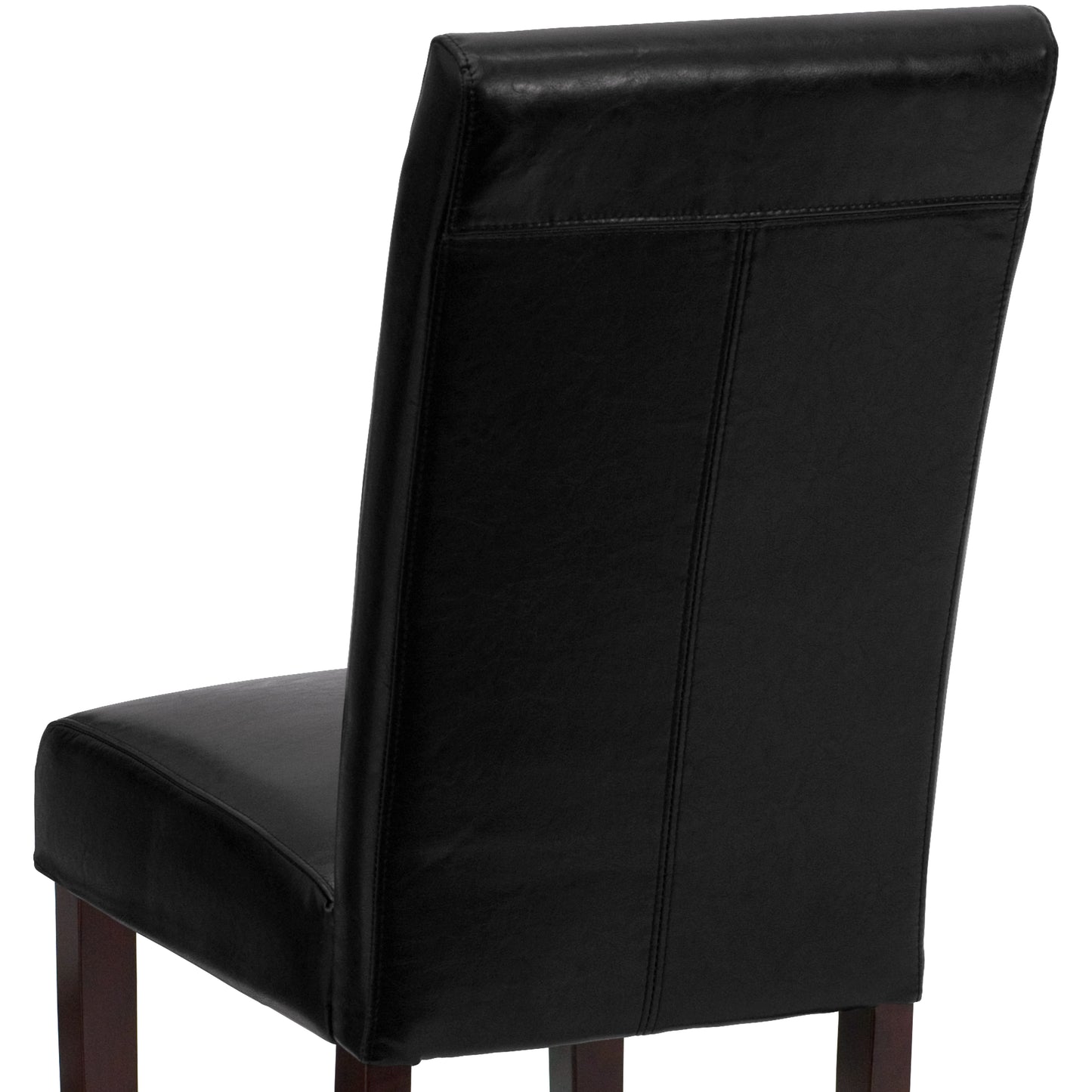 Godrich Traditional Black LeatherSoft Upholstered Panel Back Parsons Dining Chair Black