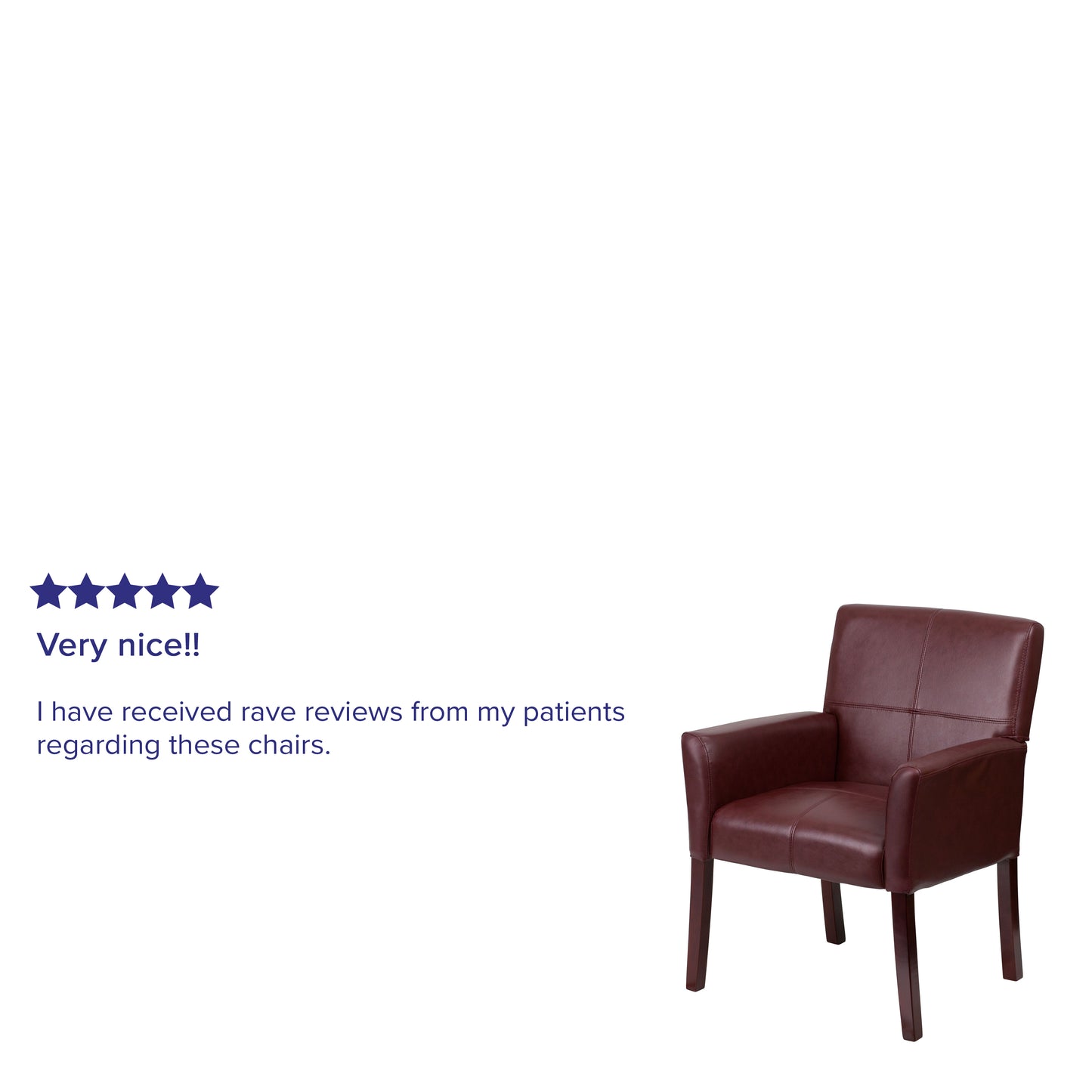 Taylor Burgundy LeatherSoft Executive Side Reception Chair with Mahogany Legs Burgundy