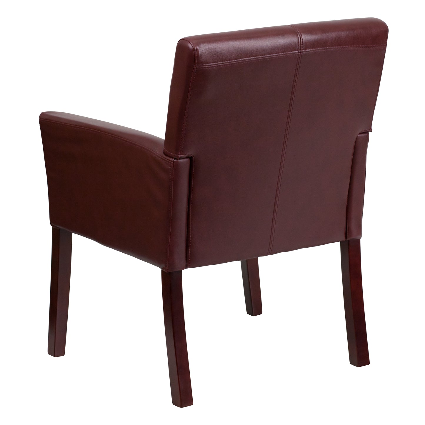 Taylor Burgundy LeatherSoft Executive Side Reception Chair with Mahogany Legs Burgundy