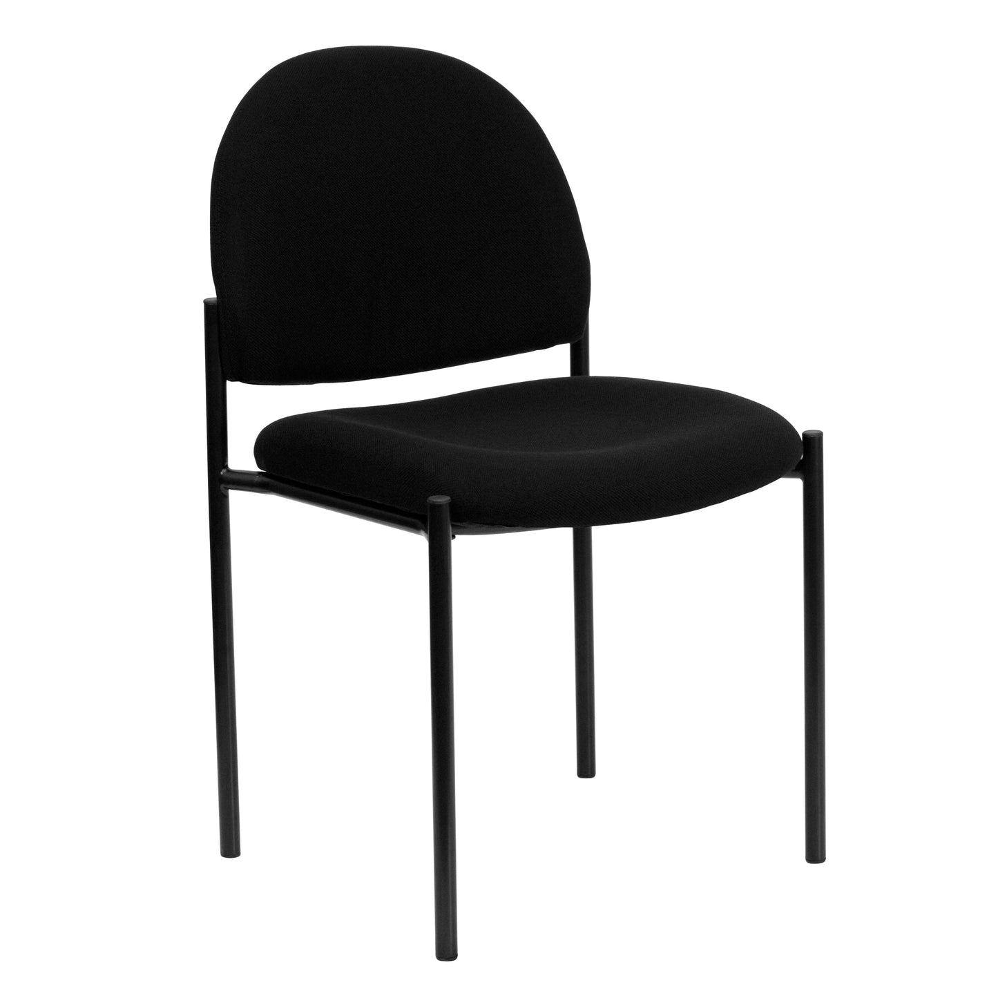 Tania Comfort Black Fabric Stackable Steel Side Reception Chair Black Fabric BT-515-1-BK-GG