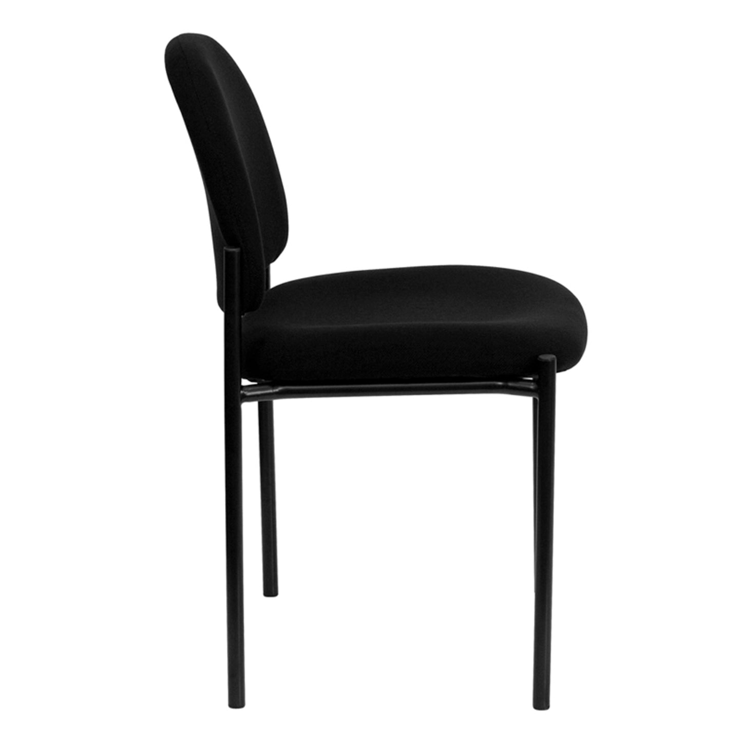 Tania Comfort Black Fabric Stackable Steel Side Reception Chair Black Fabric BT-515-1-BK-GG