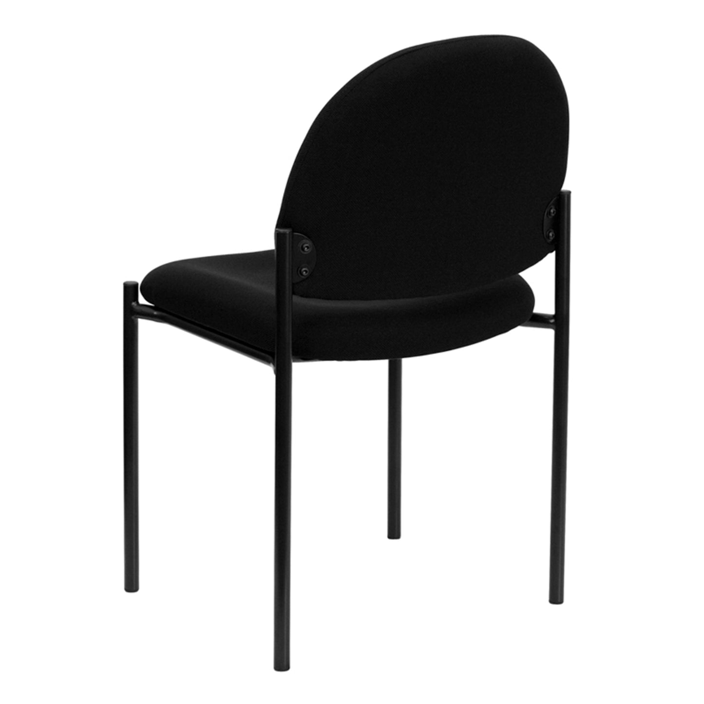 Tania Comfort Black Fabric Stackable Steel Side Reception Chair Black Fabric BT-515-1-BK-GG