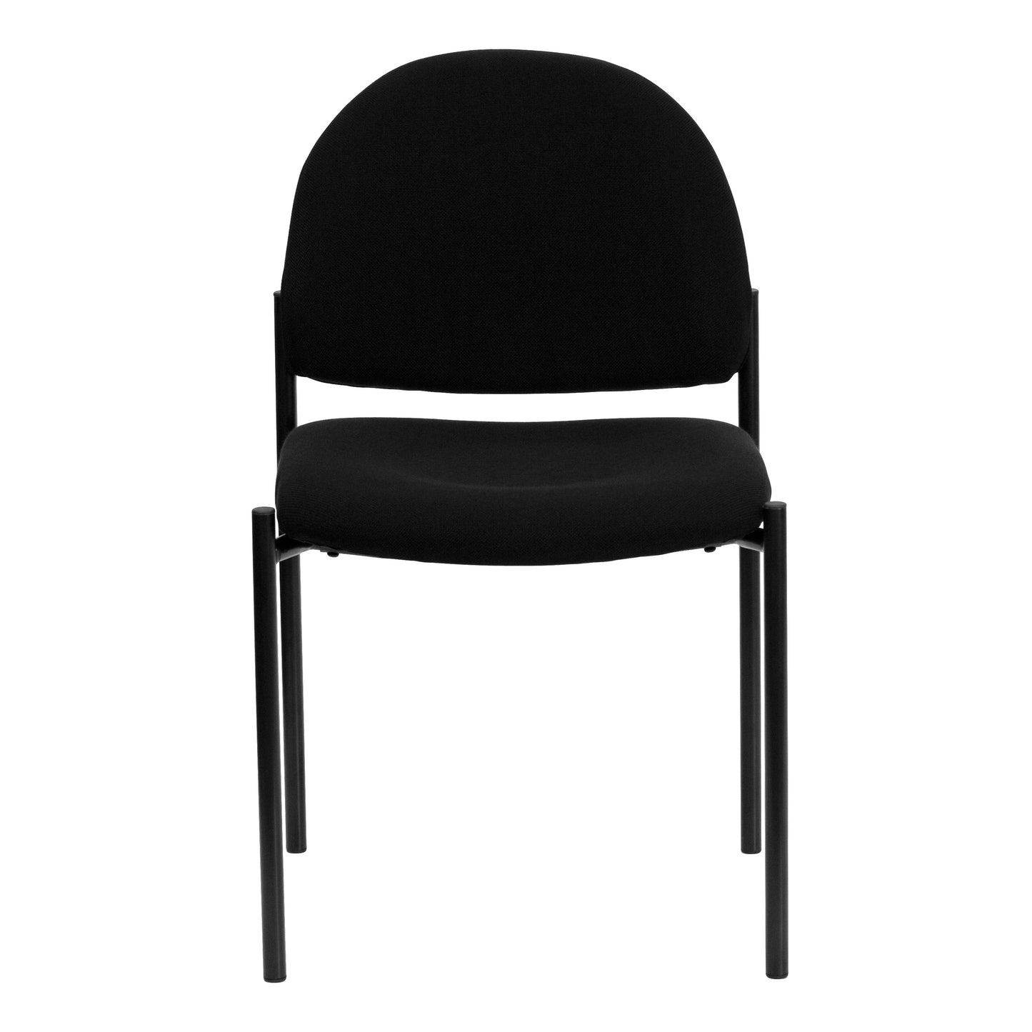 Tania Comfort Black Fabric Stackable Steel Side Reception Chair Black Fabric BT-515-1-BK-GG