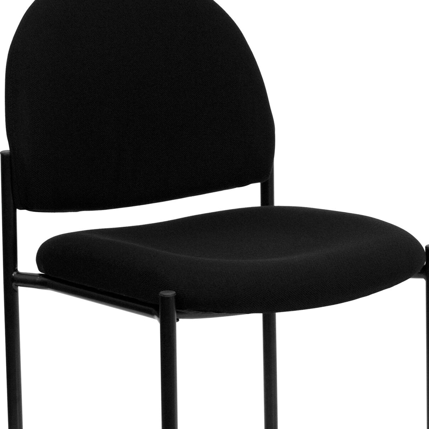 Tania Comfort Black Fabric Stackable Steel Side Reception Chair Black Fabric BT-515-1-BK-GG
