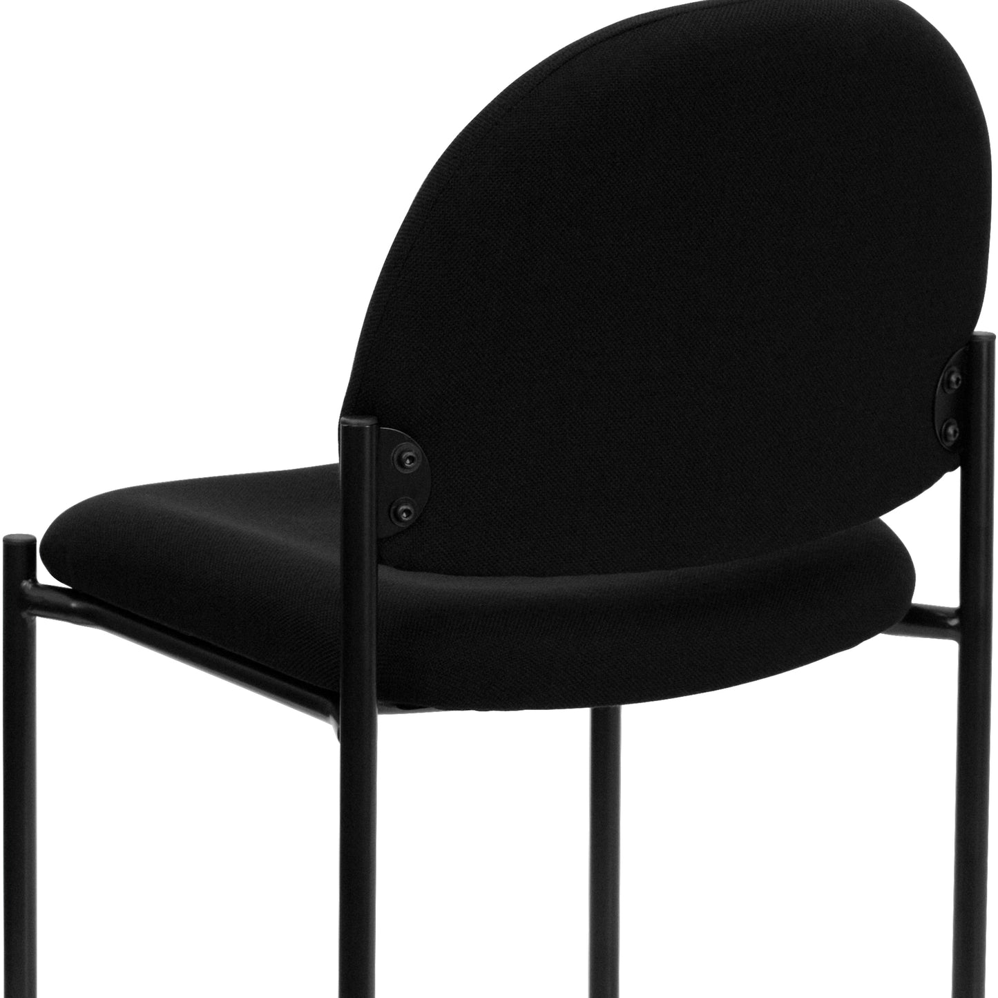 Tania Comfort Black Fabric Stackable Steel Side Reception Chair Black Fabric BT-515-1-BK-GG
