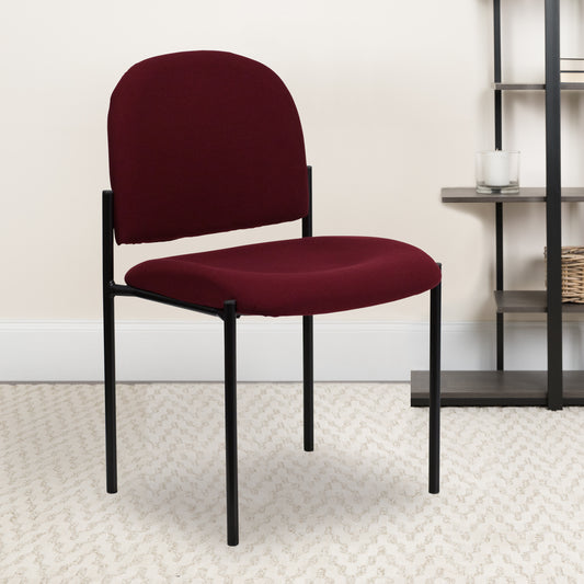 Tania Comfort Burgundy Fabric Stackable Steel Side Reception Chair Burgundy Fabric
