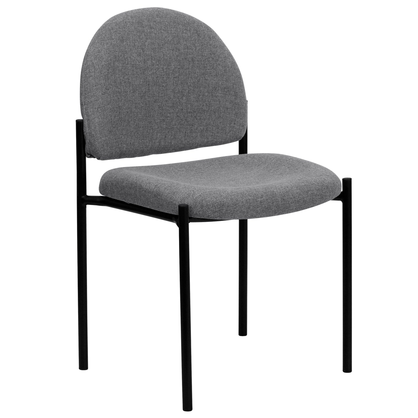Tania Comfort Gray Fabric Stackable Steel Side Reception Chair Gray Fabric