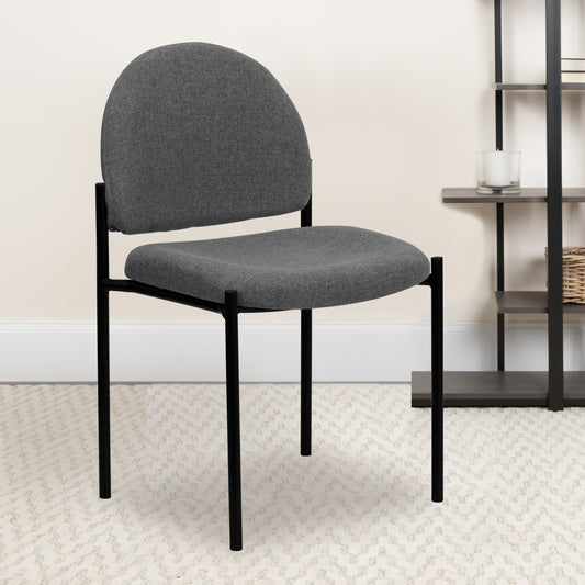 Tania Comfort Gray Fabric Stackable Steel Side Reception Chair Gray Fabric