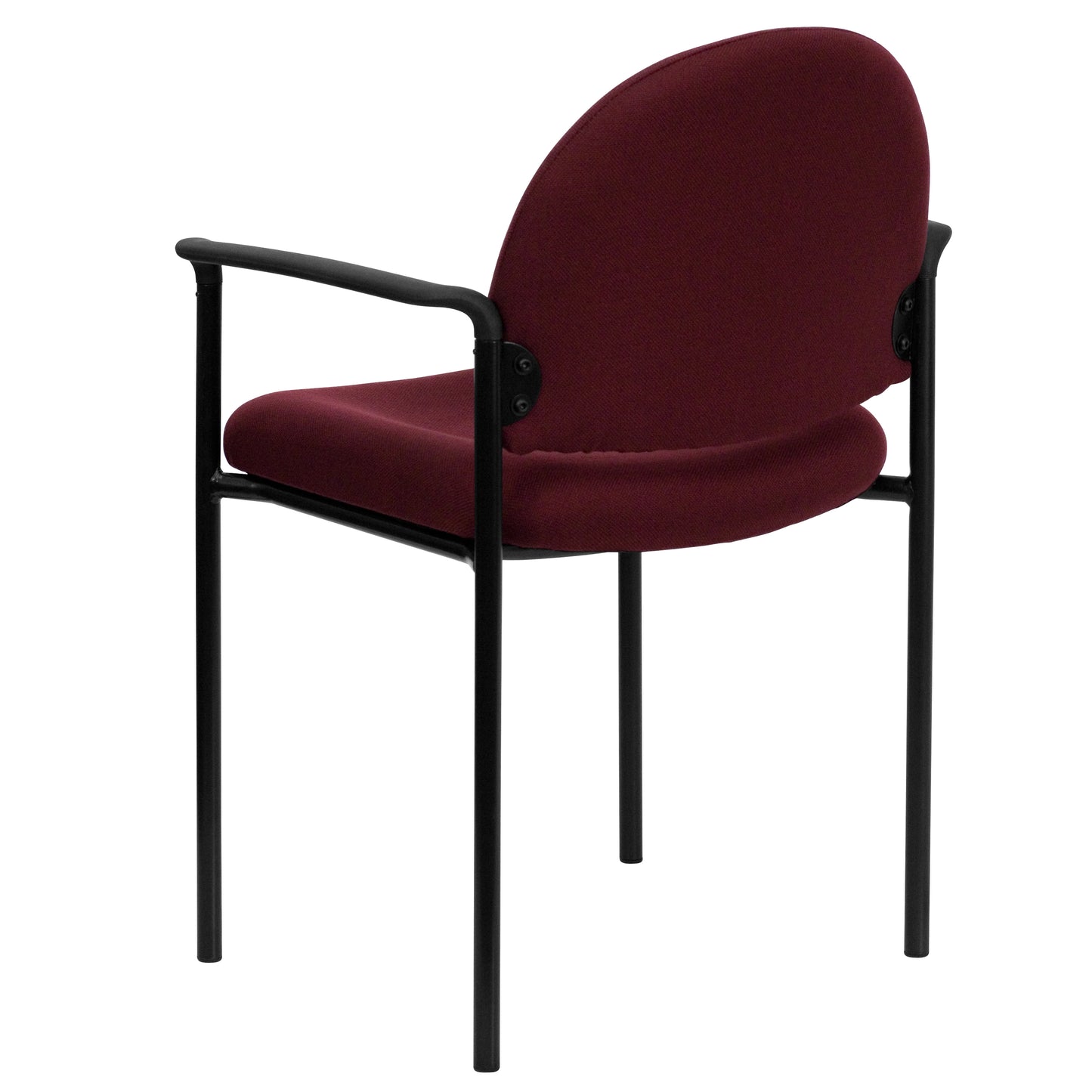 Tiffany Comfort Burgundy Fabric Stackable Steel Side Reception Chair with Arms Burgundy Fabric