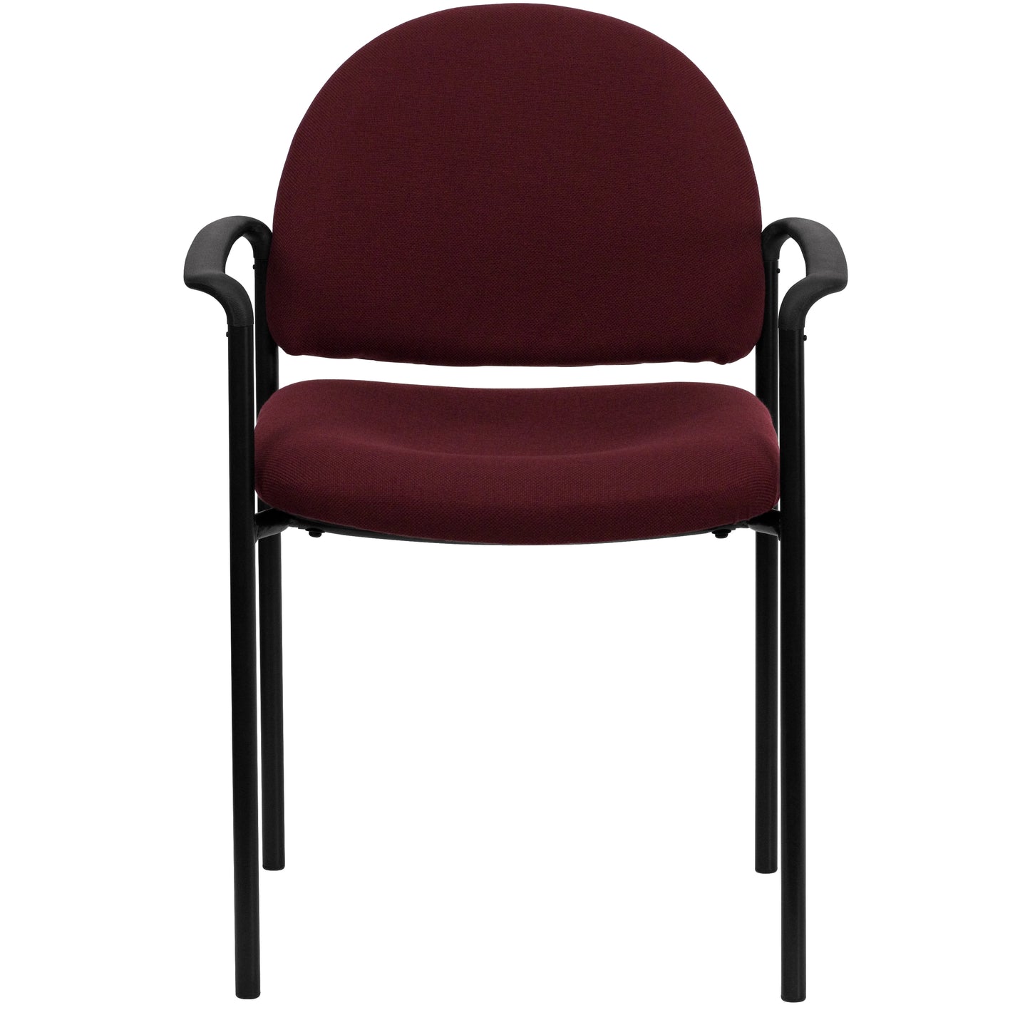 Tiffany Comfort Burgundy Fabric Stackable Steel Side Reception Chair with Arms Burgundy Fabric
