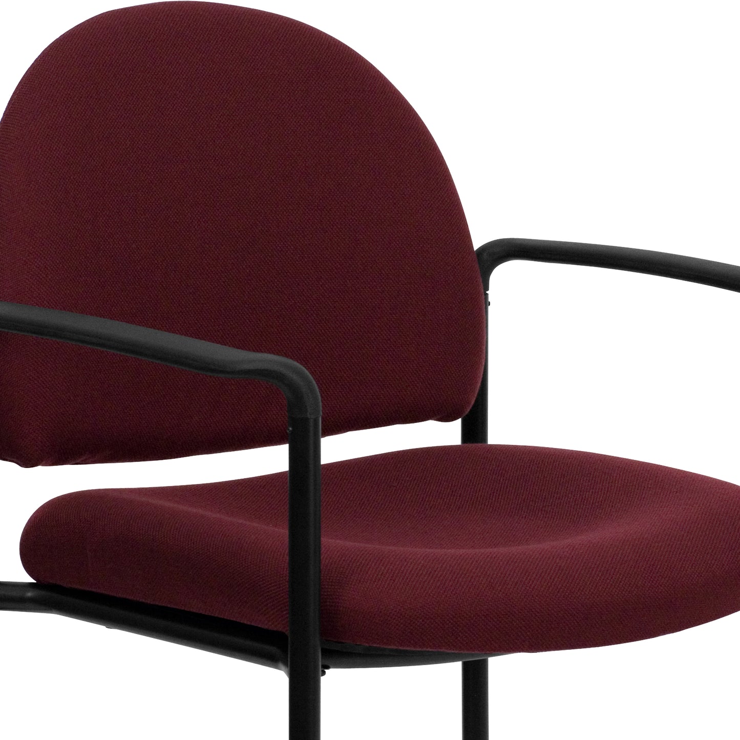 Tiffany Comfort Burgundy Fabric Stackable Steel Side Reception Chair with Arms Burgundy Fabric
