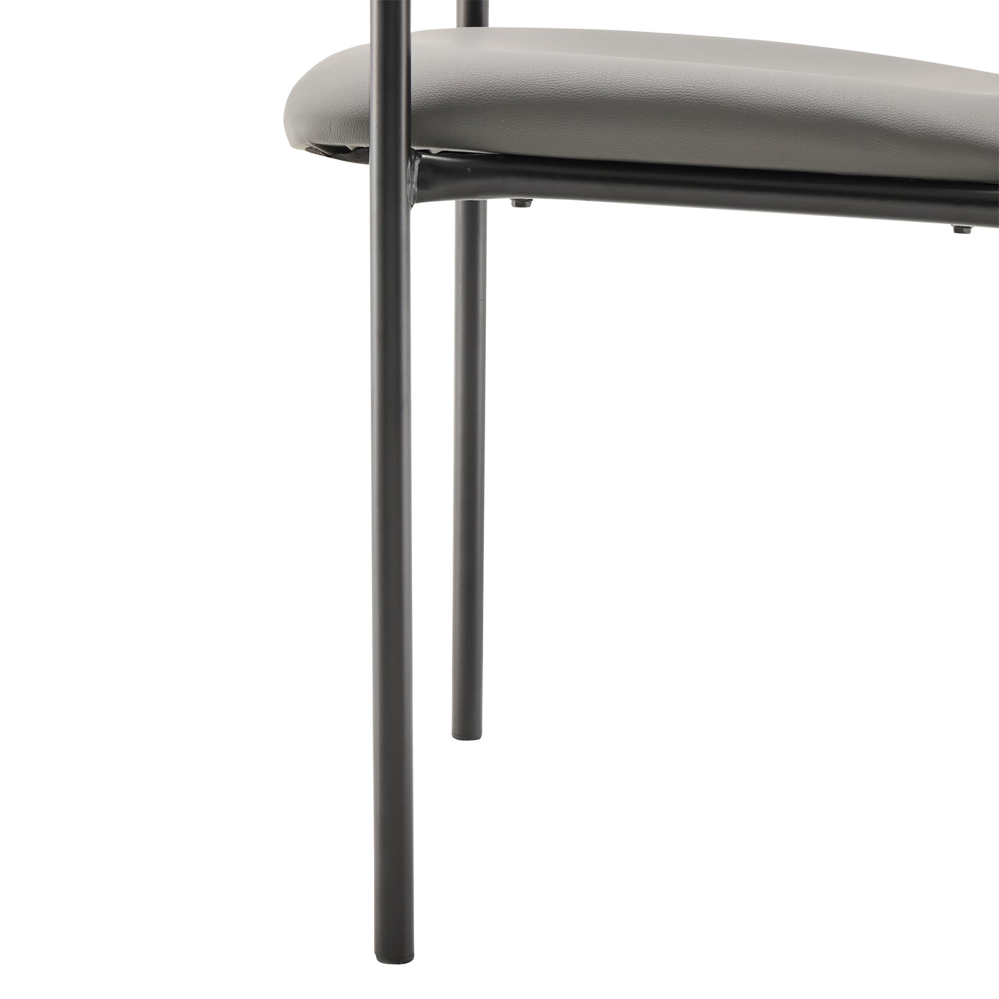 Tiffany Comfort Gray Vinyl Stackable Steel Side Reception Chair with Arms Gray Vinyl