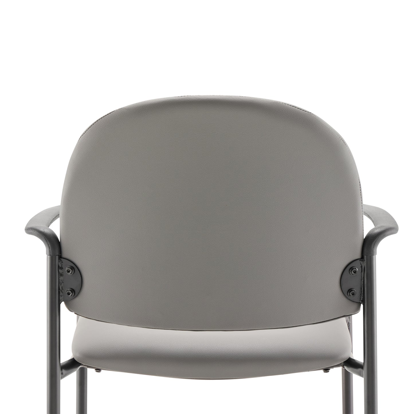 Tiffany Comfort Gray Vinyl Stackable Steel Side Reception Chair with Arms Gray Vinyl