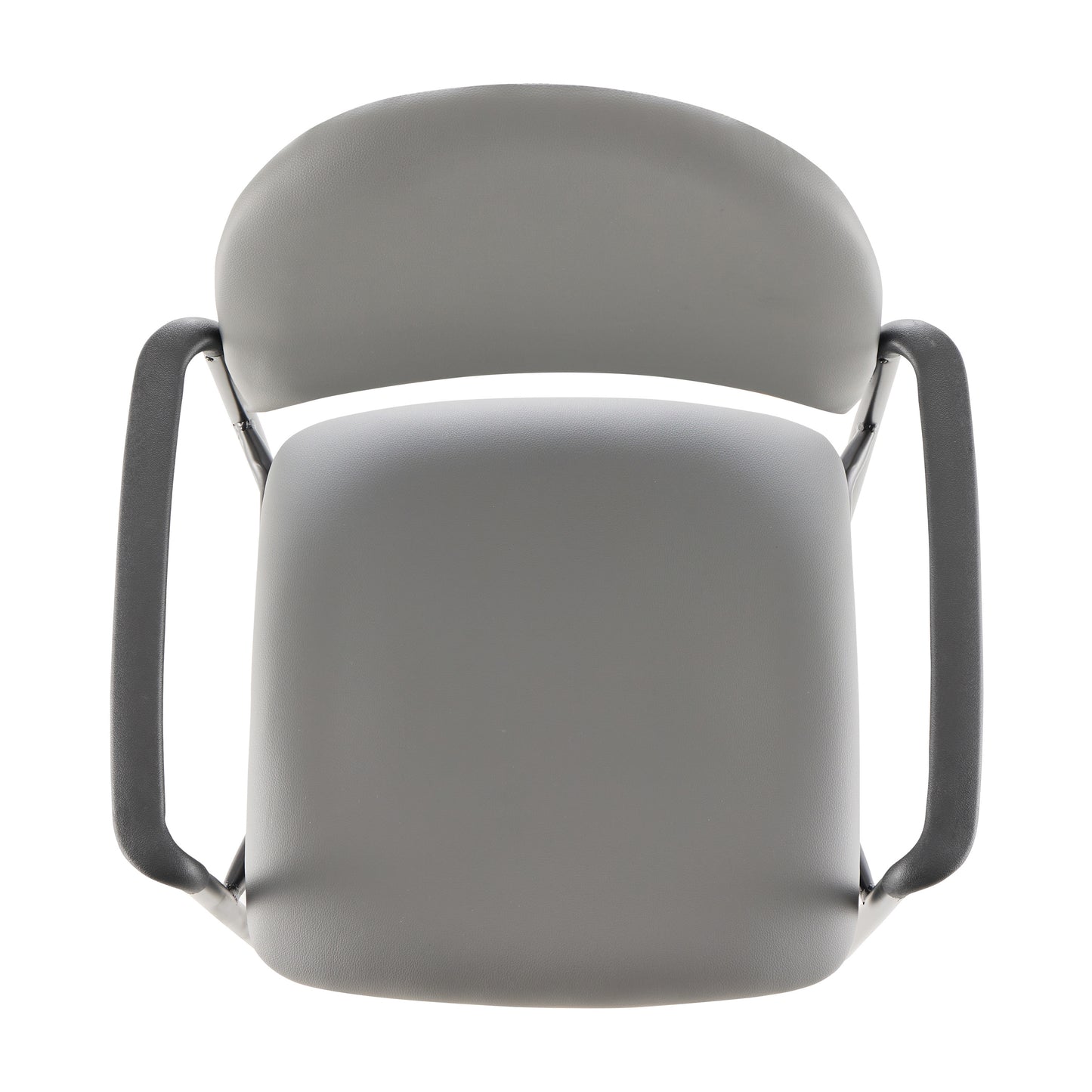 Tiffany Comfort Gray Vinyl Stackable Steel Side Reception Chair with Arms Gray Vinyl