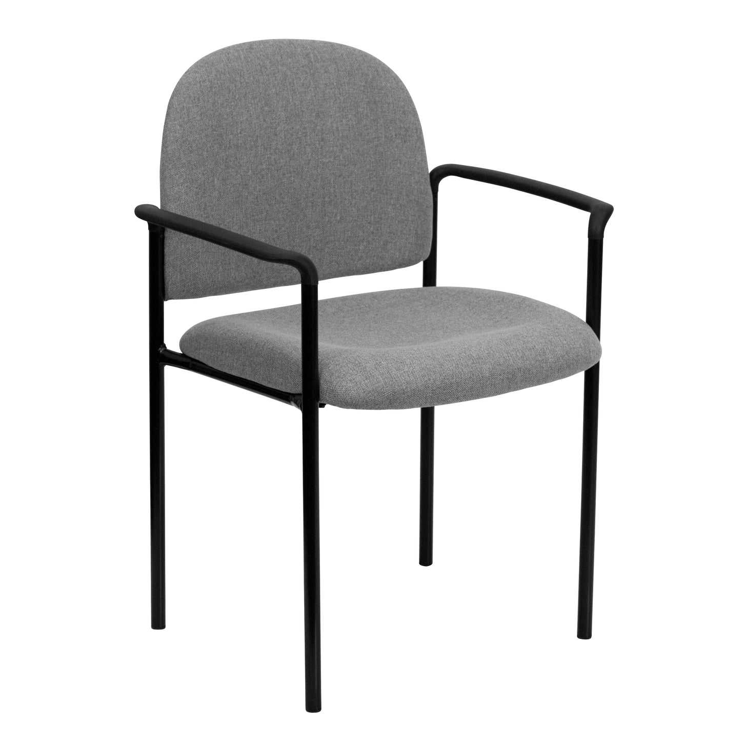 Tiffany Comfort Gray Fabric Stackable Steel Side Reception Chair with Arms Gray Fabric BT-516-1-GY-GG