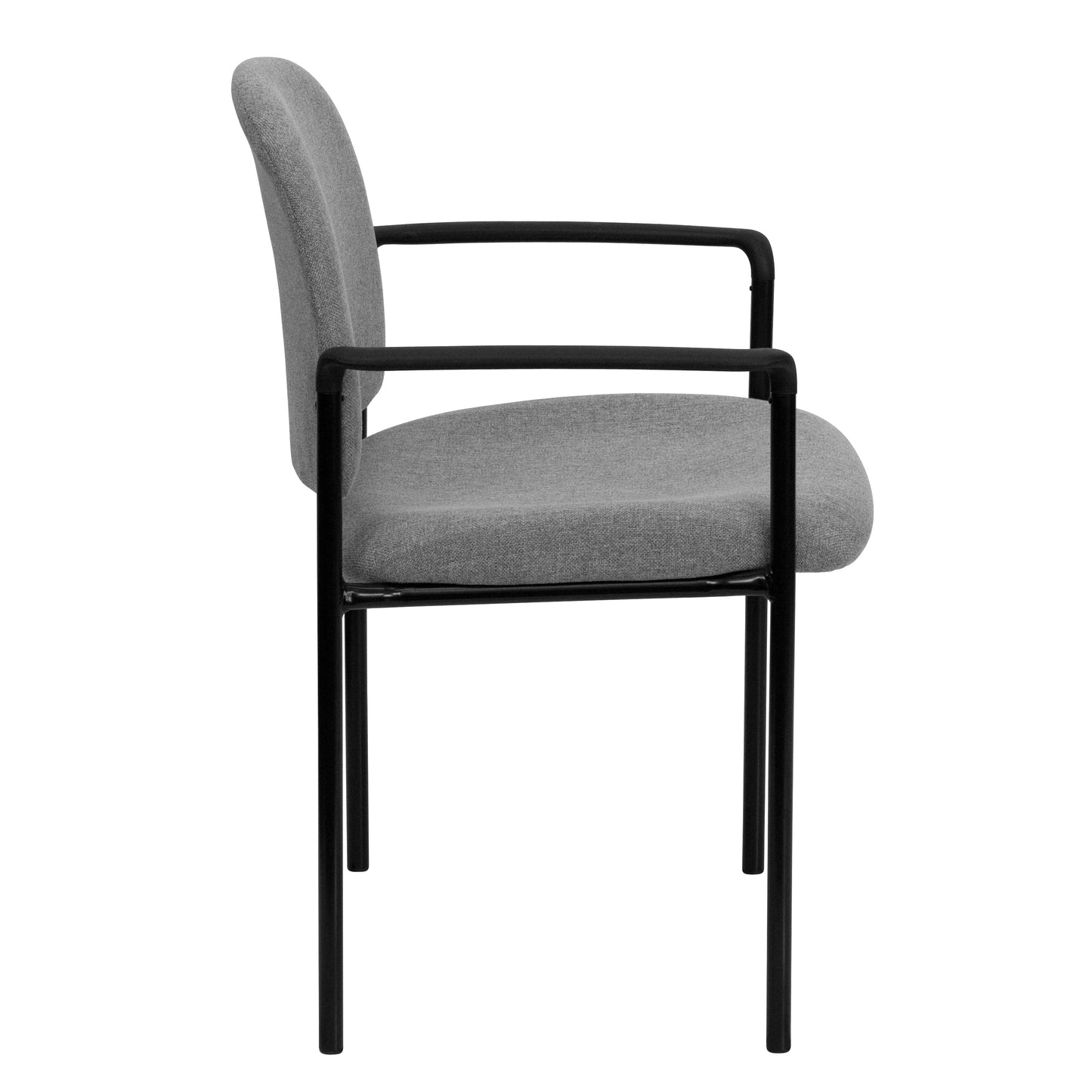 Tiffany Comfort Gray Fabric Stackable Steel Side Reception Chair with Arms Gray Fabric BT-516-1-GY-GG