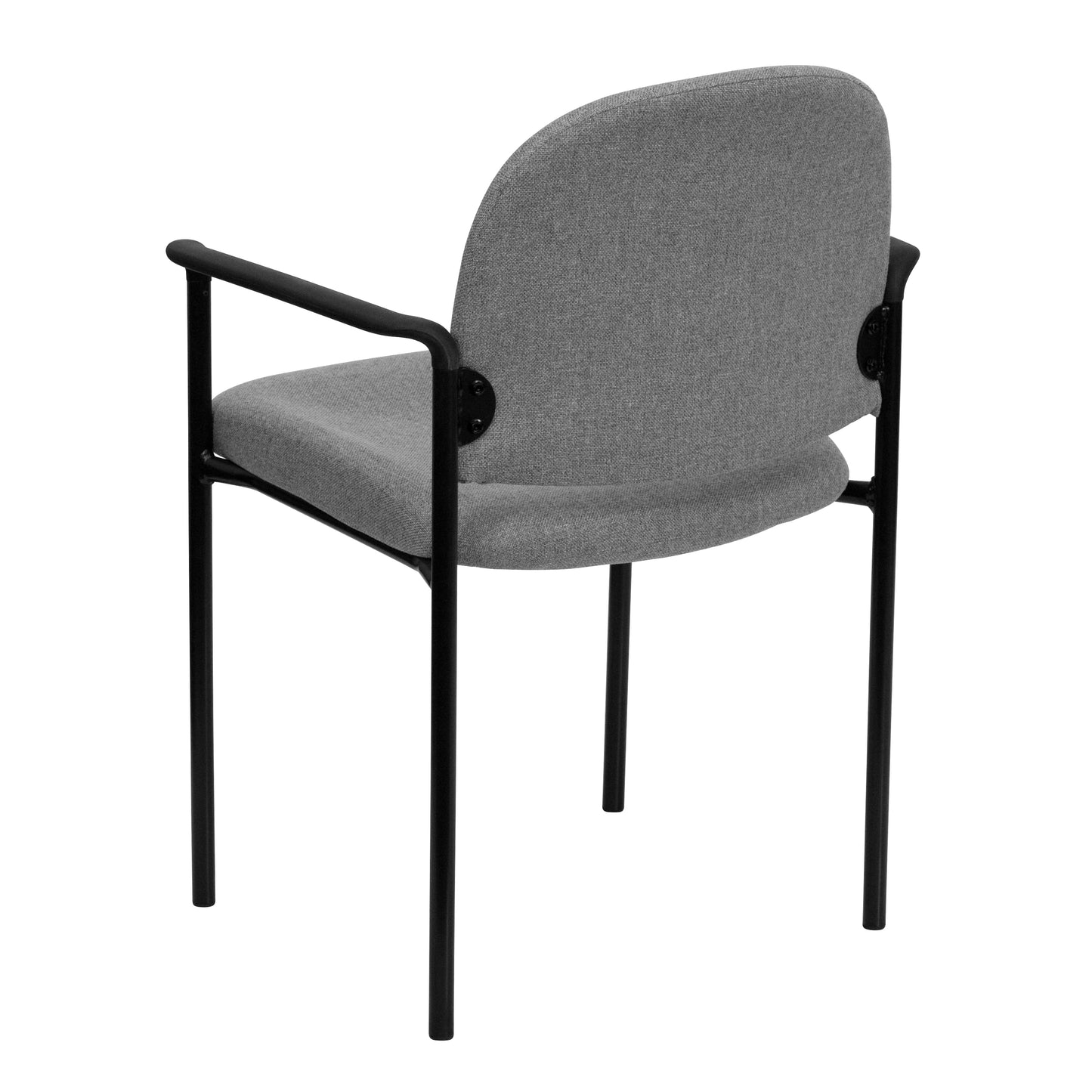 Tiffany Comfort Gray Fabric Stackable Steel Side Reception Chair with Arms Gray Fabric BT-516-1-GY-GG