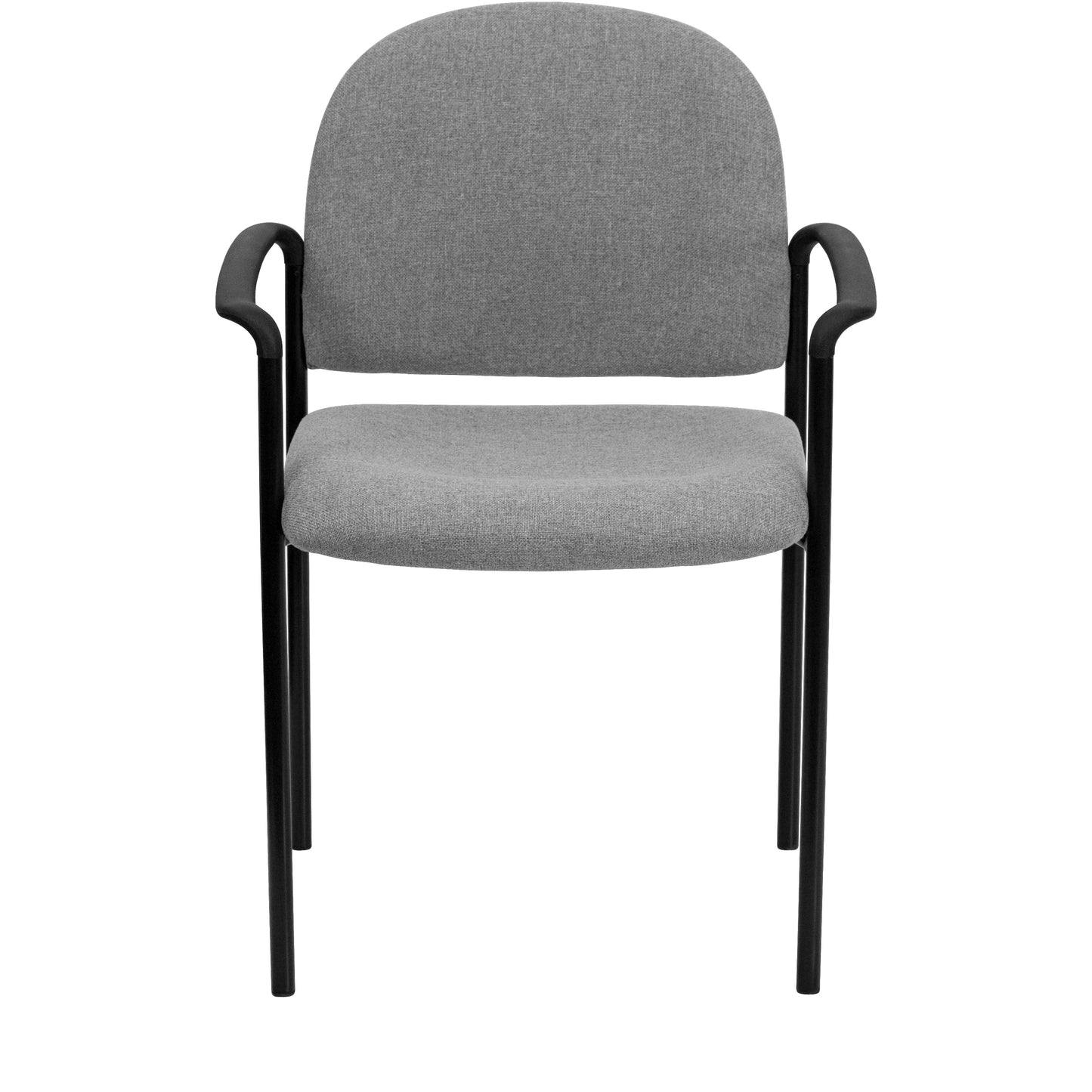Tiffany Comfort Gray Fabric Stackable Steel Side Reception Chair with Arms Gray Fabric BT-516-1-GY-GG