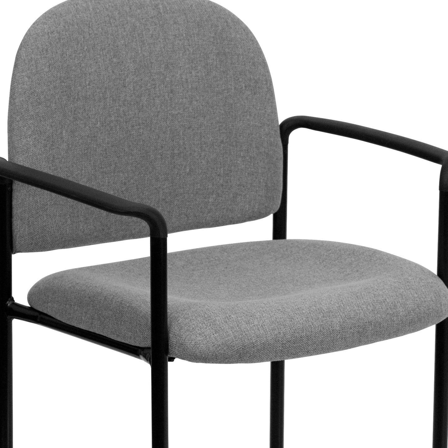Tiffany Comfort Gray Fabric Stackable Steel Side Reception Chair with Arms Gray Fabric BT-516-1-GY-GG