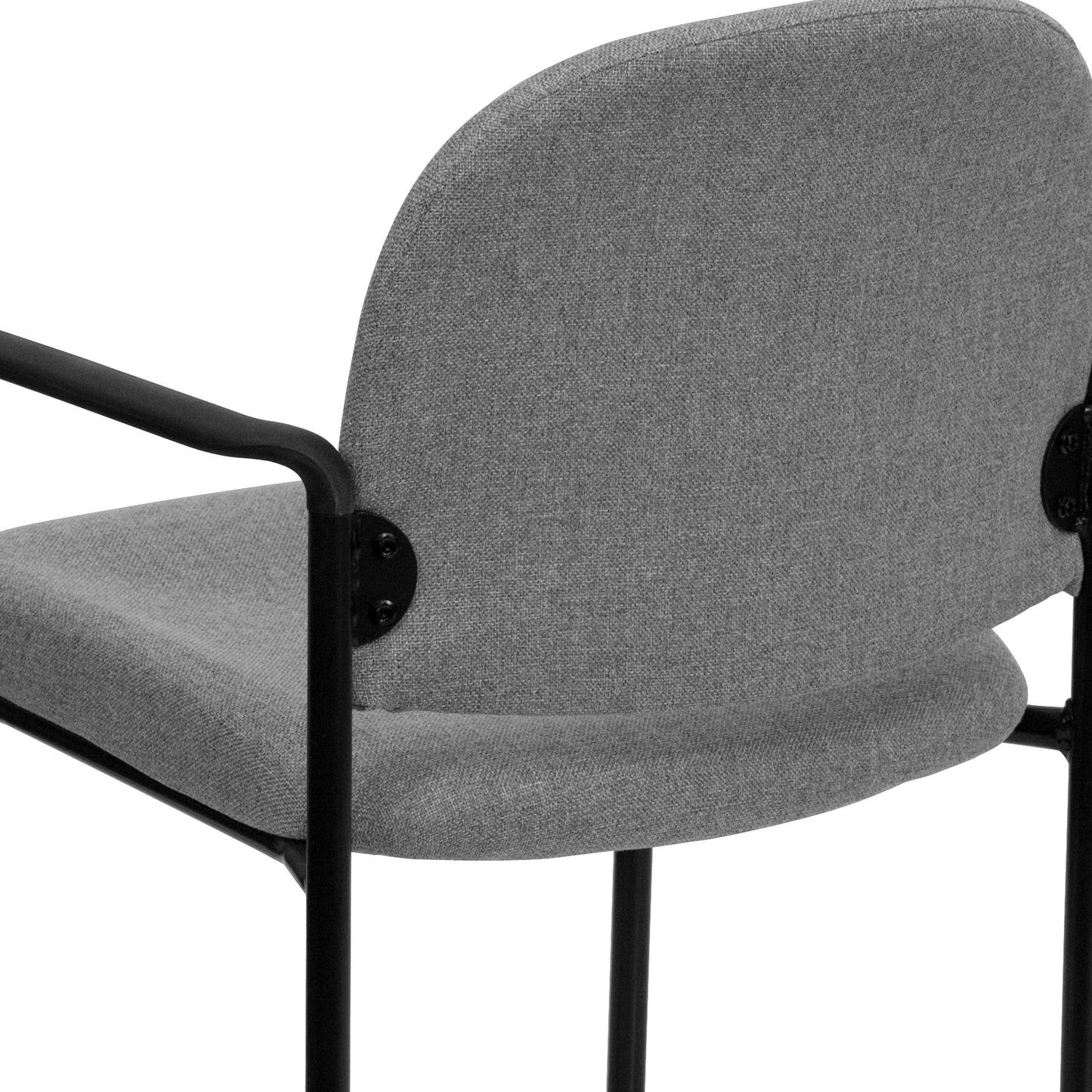 Tiffany Comfort Gray Fabric Stackable Steel Side Reception Chair with Arms Gray Fabric BT-516-1-GY-GG