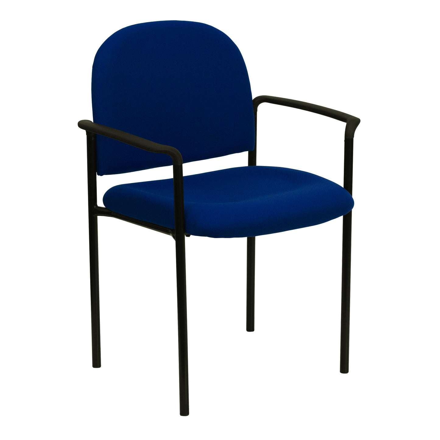 Tiffany Comfort Navy Fabric Stackable Steel Side Reception Chair with Arms Navy Fabric