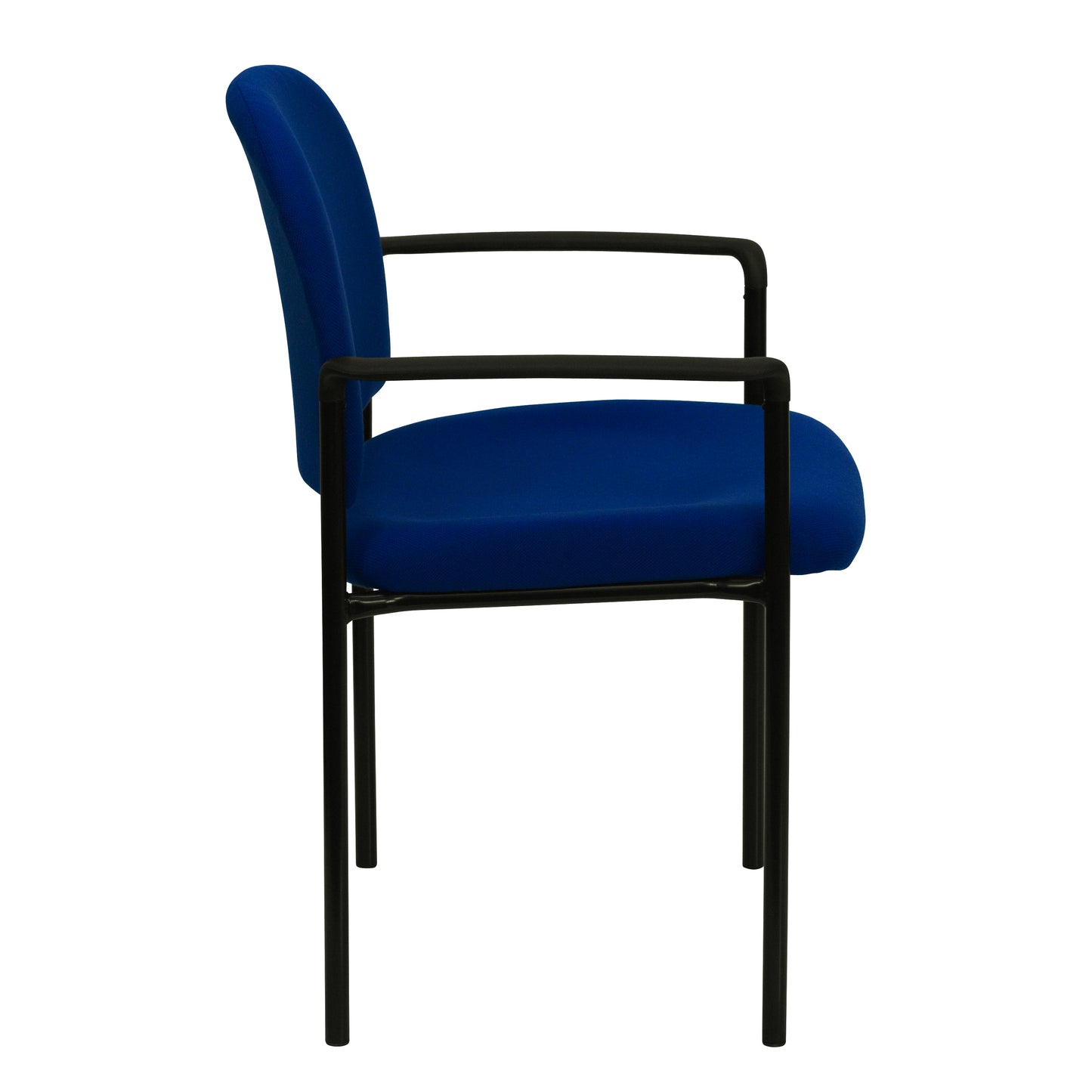 Tiffany Comfort Navy Fabric Stackable Steel Side Reception Chair with Arms Navy Fabric