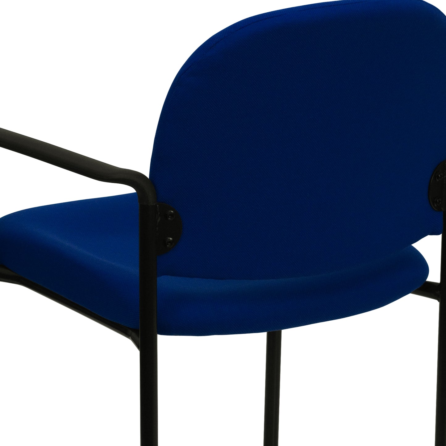 Tiffany Comfort Navy Fabric Stackable Steel Side Reception Chair with Arms Navy Fabric