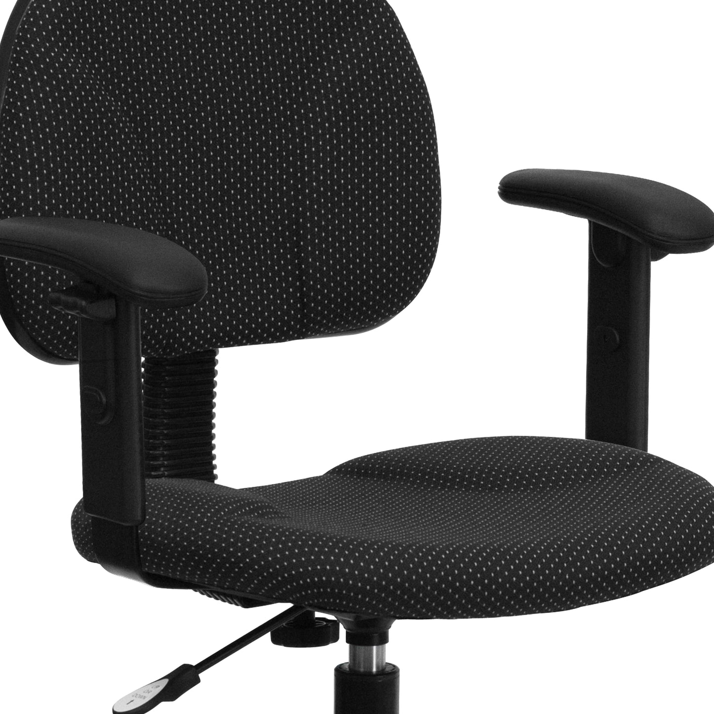 Bruce Black Patterned Fabric Drafting Chair with Adjustable Arms (Cylinders: 22.5''-27''H or 26''-30.5''H) Black Patterned