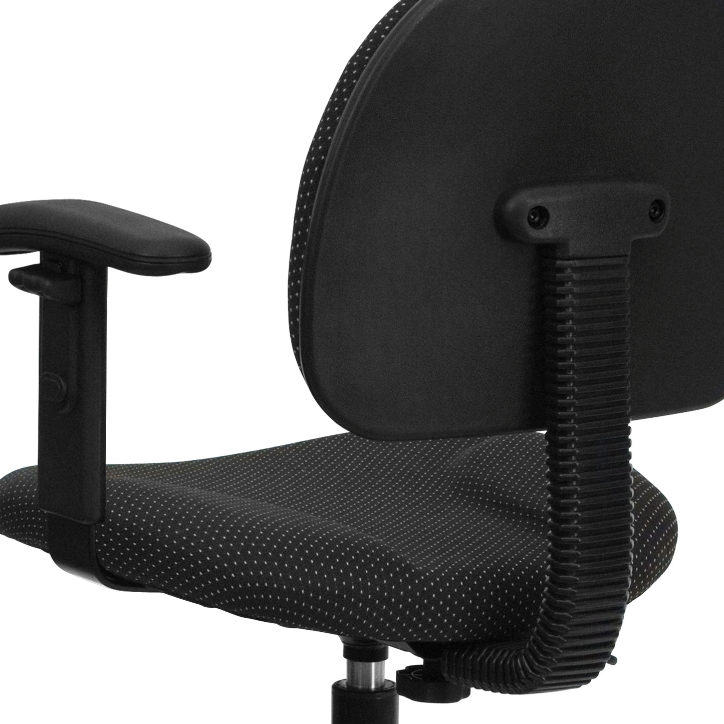Bruce Black Patterned Fabric Drafting Chair with Adjustable Arms (Cylinders: 22.5''-27''H or 26''-30.5''H) Black Patterned