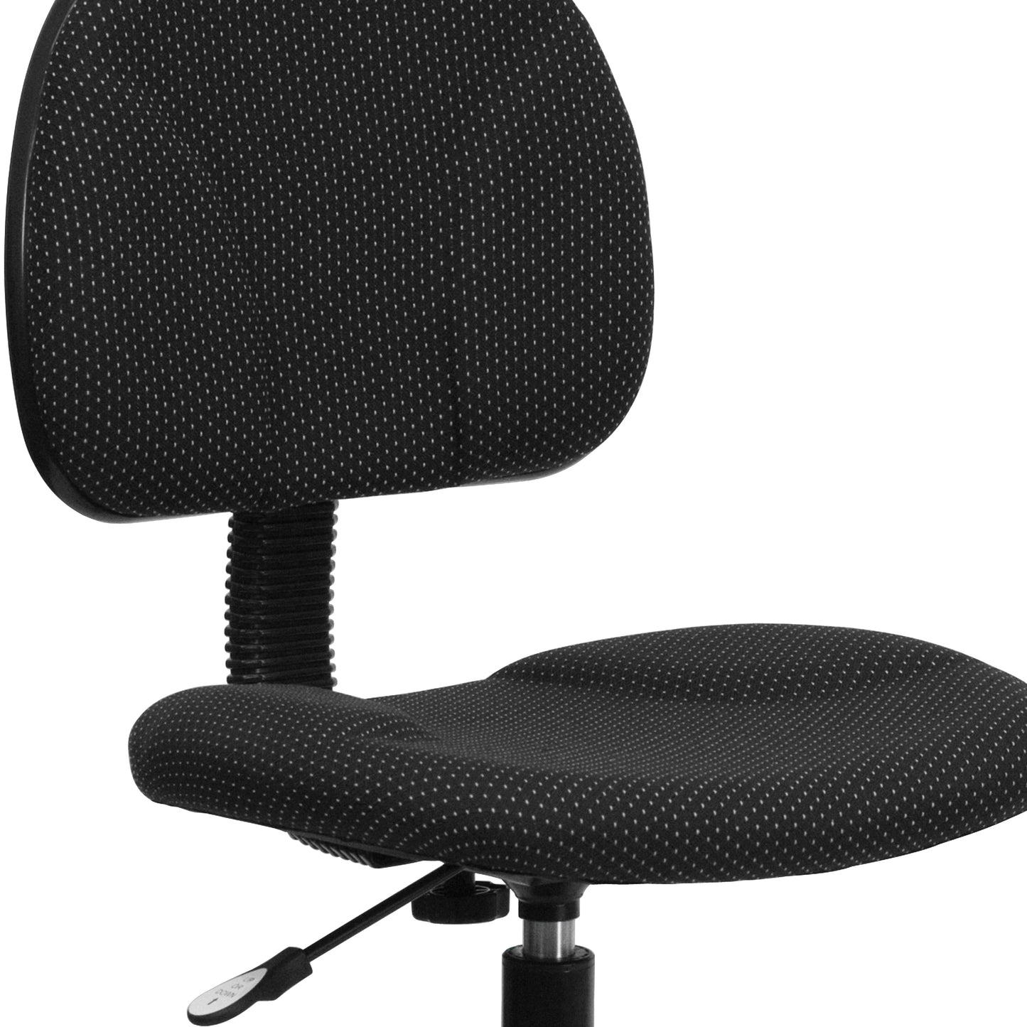 Bruce Black Patterned Fabric Adjustable Height Drafting Chair with Adjustable Foot Ring Black Patterned